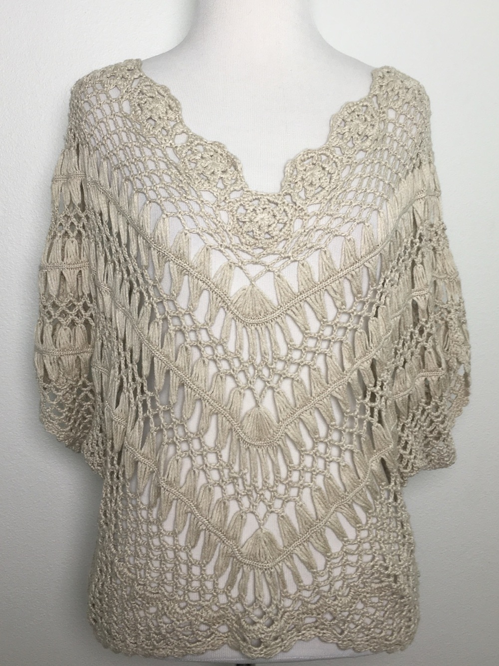Love By Design | Cream Crochet Open-Knit Sweater Top